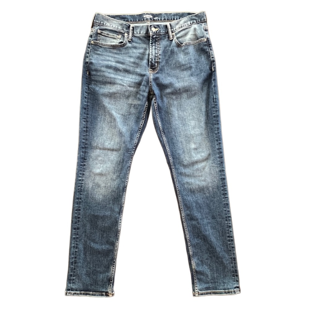 Old Navy Denim Blue Slim Jeans with Distressed Details size 33/32